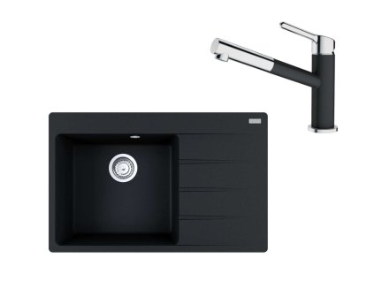 Franke Sety Set G219, fragranitový drez CNG 611-78 TL/2 a batéria FC 3055.071, ónyx/chróm 114.0650.826