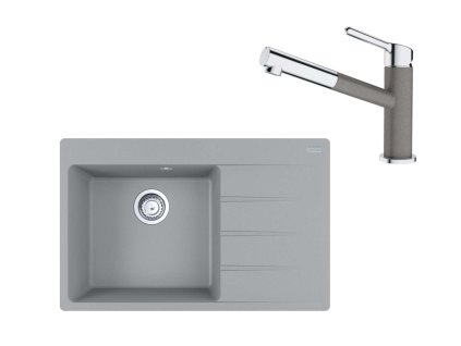 Franke Sety Set G219, fragranitový drez CNG 611-78 TL/2 a batéria FC 3055.084, sivý kameň/chróm 114.0650.827