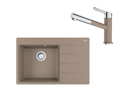 Franke Sety Set G219, fragranitový drez CNG 611-78 TL/2 a batéria FC 3055.424, kašmír/chróm 114.0650.824