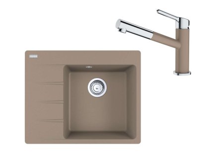 Franke Sety Set G223, fragranitový drez CNG 611-62 TL/7 a batéria FC 3055.424, kašmír/chróm 114.0650.774