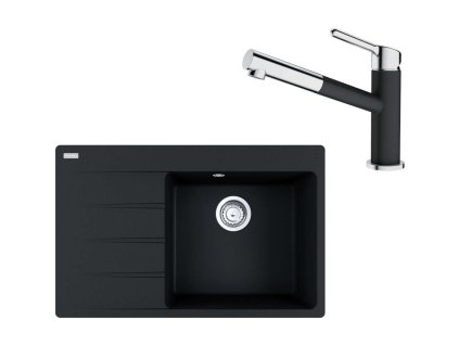 Franke Sety Set G227, fragranitový drez CNG 611-78 TL/7 a batéria FC 3055.071, ónyx/chróm 114.0650.830