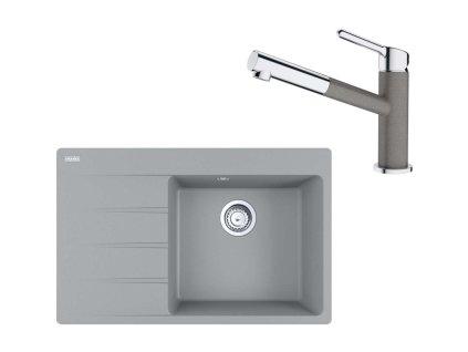 Franke Sety Set G227, fragranitový drez CNG 611-78 TL/7 a batéria FC 3055.084, sivý kameň/chróm 114.0650.831