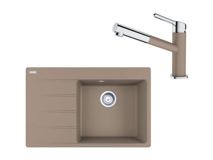 Franke Sety Set G227, fragranitový drez CNG 611-78 TL/7 a batéria FC 3055.424, kašmír/chróm 114.0650.828