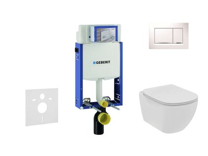 Geberit Kombifix Set predstenovej inštalácie, klozetu a dosky Ideal Standard Tesi, tlačidla Sigma20, Rimless, SoftClose, biela/chróm 110.302.00.5 NE5
