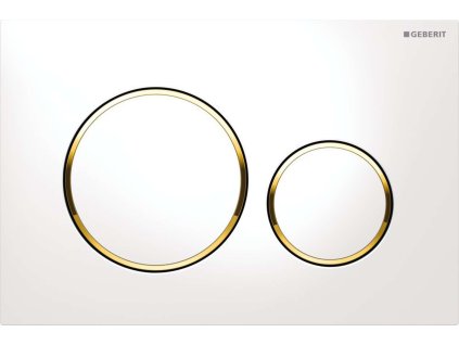 Geberit Sigma20 Ovládacie tlačidlo splachovania, biela/pozlátená 115.882.KK.1
