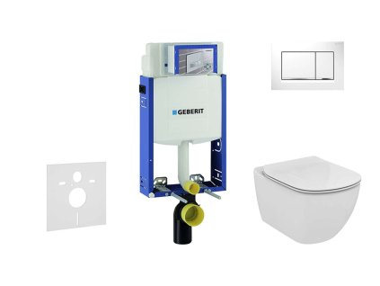 Geberit Kombifix Set predstenovej inštalácie, klozetu a dosky Ideal Standard Tesi, tlačidla Sigma20, Aquablade, SoftClose, biela/lesklý chróm 110.302.00.5 NU5