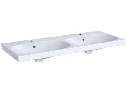 Geberit Acanto Dvojumývadlo 120x48 cm, 2 otvory na batérie, s prepadom, s KeraTect, biela 500.627.01.8
