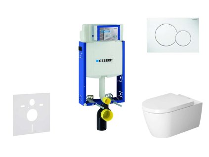 Geberit Kombifix Modul na závesné WC s tlačidlom Sigma01, alpská biela + Duravit ME by Starck - WC a doska, Rimless, SoftClose 110.302.00.5 NM1
