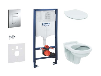 Grohe Rapid SL Set predstenovej inštalácie, klozet Alpha s doskou, tlačidlo Skate Cosmopolitan, chróm 38528SET-KD-GR