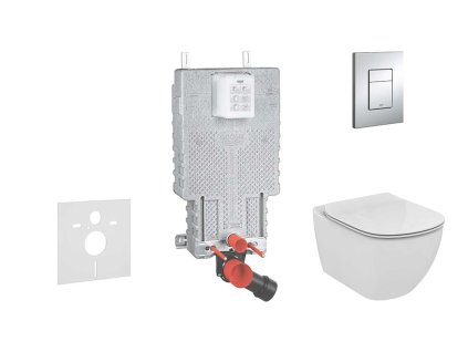 Grohe Uniset Set predstenovej inštalácie, klozetu a dosky Ideal Standard Tesi, tlačidla Skate Cosmopolitan, chróm 38643SET-KF-GR