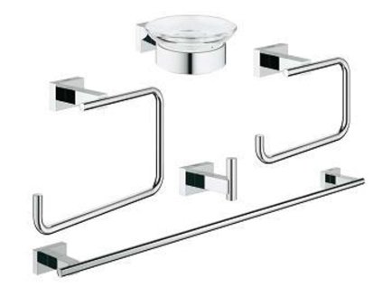 Grohe Essentials Cube Súprava doplnkov do kúpeľne 5 v 1, chróm 40758001-GR