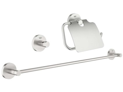 Grohe Essentials Súprava doplnkov do kúpeľne 3 v 1, supersteel 40775DC1-GR