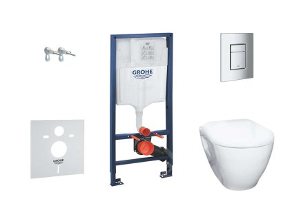 Grohe Solido Set predstenovej inštalácie, klozetu Serel a dosky softclose, tlačidlo Skate Cosmopolitan, chróm 38528SET-KH-GR