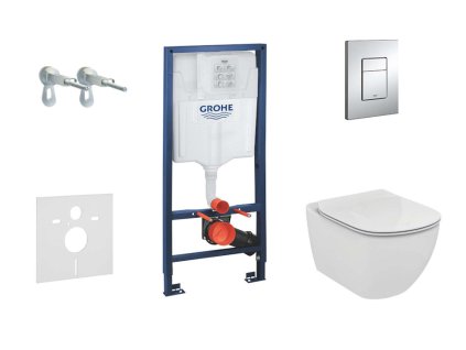 Grohe Rapid SL Set predstenovej inštalácie, klozetu a dosky Ideal Standard, Aquablade, SoftClose, tlačidla Skate Cosmopolitan, chróm 38528SET-KU-GR