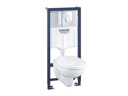 Grohe Solido Set predstenovej inštalácie, klozetu a dosky, SoftClose, tlačidlo Skate Air, chróm 39192000-GR