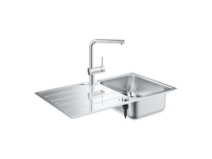 Grohe Drezy Set drezu K500 a batérie Minta, kefovaná nerezová/chróm 31573SD1-GR