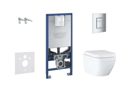 Grohe Rapid SLX Set predstenovej inštalácie, klozetu a dosky, tlačidla Skate Cosmopolitan S, Rimless, SoftClose 39603SET-KX-GR
