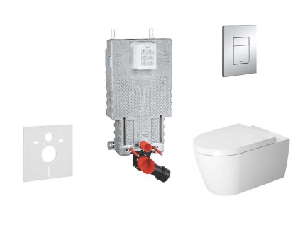 Grohe Uniset Set predstenovej inštalácie, klozetu a sedadla ME by Starck, Rimless, SoftClose, tlačidla Skate Cosmo, chróm 38643SET-KM-GR