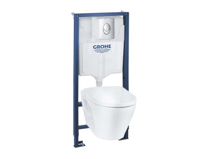 Grohe Solido Set predstenovej inštalácie, klozetu Serel a dosky SoftClose, tlačidla Štart, chróm/biela 39583000-GR