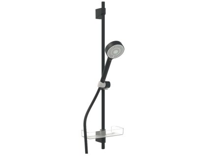 Hansa Basicjet Set sprchovej hlavice, tyče, mydlovničky a hadice, 3 prúdy, ECO, matná čierna 4467013333