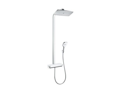 Hansgrohe Raindance Select E Sprchový set Showerpipe 360 s termostatom, EcoSmart 9 l/min, biela/chróm 27286400-HG
