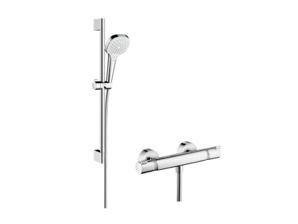 Hansgrohe Croma Select E Sprchový set Vario s termostatom, 3 prúdy, sprchová tyč 65 cm, biela/chróm 27081400-HG