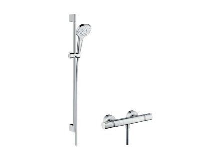 Hansgrohe Croma Select E Sprchový set Vario s termostatom, 3 prúdy, sprchová tyč 90 cm, biela/chróm 27082400-HG