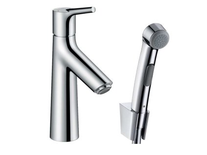 Hansgrohe Talis S Umývadlová batéria s výpustom Push-Open a ručnou sprchou Bidette, chróm 72290000-HG