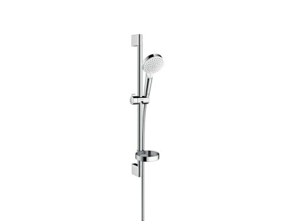 Hansgrohe Crometta Set sprchovej hlavice, 2 prúdy, mydlovničky, tyče a hadice, biela/chróm 26553400-HG