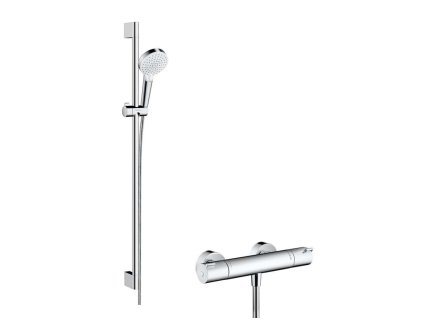Hansgrohe Crometta Sprchový set Vario s termostatom Ecostat 1001 CL, 2 prúdy, biela/chróm 27812400-HG