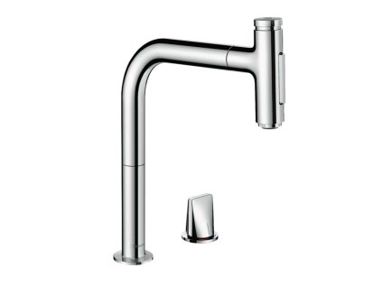 Hansgrohe M71 Drezová batéria M7120-H200 s výsuvnou spŕškou, 2-otvorová inštalácia, sBOX, chróm 73818000-HG