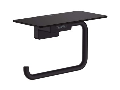 Hansgrohe AddStoris Držiak toaletného papiera s poličkou, matná čierna 41772670-HG