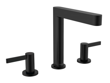 Hansgrohe Finoris Umývadlová batéria 160, 3-otvorová inštalácia, s výpusťou Push-Open, EcoSmart, matná čierna 76034670-HG