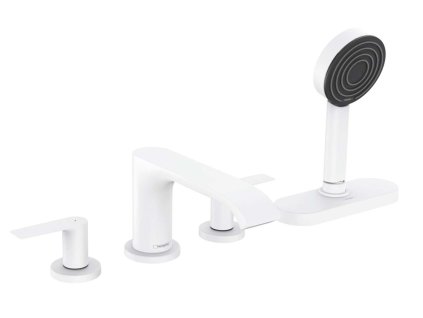 Hansgrohe Vivenis Batéria na okraj vane, 4-otvorová inštalácia, sBox, matná biela 75444700-HG