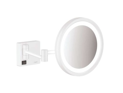 Hansgrohe AddStoris Kozmetické nástenné zrkadlo s LED osvetlením, matná biela 41790700-HG