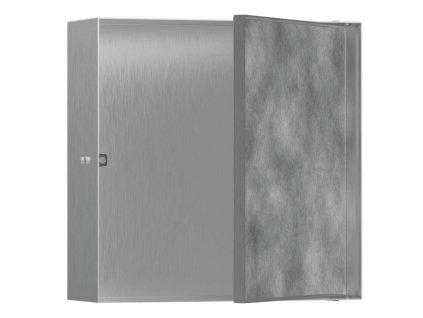 Hansgrohe XtraStoris Rock Výklenok do steny, s dvierkami, 30x30x10 cm, kefovaná nerezová 56085800-HG