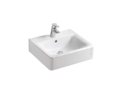 Ideal Standard Connect Umývadlo Cube, 50x46x18 cm, s prepadom, otvor na batériu, s Ideal Plus, biela E7138MA
