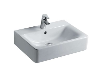 Ideal Standard Connect Umývadlo Cube, 55x46x18 cm, s prepadom, otvor na batériu, s Ideal Plus, biela E7139MA