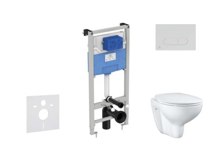 Ideal Standard ProSys Set predstenovej inštalácie, klozetu a sedadla Bau Ceramic, tlačidla Oleas M1, Rimless, SoftClose, chróm mat ProSys120M SP65