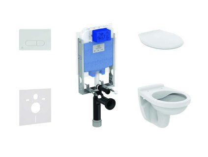 Ideal Standard ProSys Set predstenovej inštalácie, klozet Alpha s doskou, tlačidlo Oleas M1, chróm ProSys80M SP108