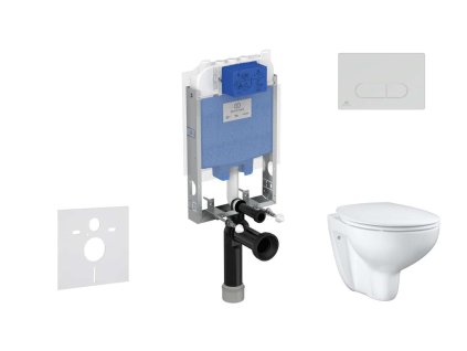 Ideal Standard ProSys Set predstenovej inštalácie, klozetu a sedadla Bau Ceramic, tlačidla Oleas M1, Rimless, SoftClose, chróm ProSys80M SP138