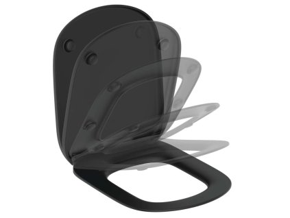 Ideal Standard Tesi WC doska SoftClose, čierna T3529V3