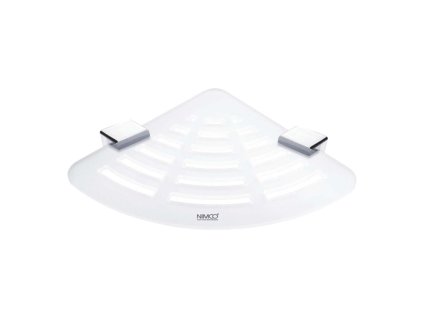 Nimco Kibo Polička rohová s frézovanými otvormi, matný plexiglass/chróm Ki X211-26