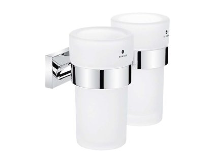 Nimco Keira Poháriky na kefky a pastu s držiakom, matné sklo/chróm KE 22058DW-26