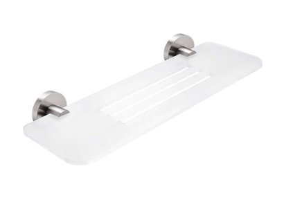 Nimco Unix Polička IXI, dĺžka 40 cm, matný plexiglass/brúsená nerezová UNM X340-10