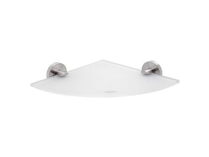Nimco Unix Polička rohová, 25 cm, matné sklo/brúsená nerezová UNM 13091RB-10