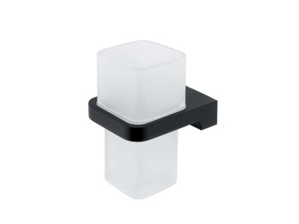 Nimco Maya Pohárik na kefky a pastu s držiakom, matné sklo/čierna MAC 29058H-90