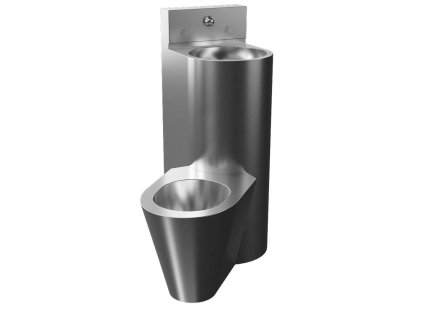 Sanela WC z nehrdzavejúcej ocele WC s umývadlom do rohu, WC na zemi vľavo, závitové tyče SLWN 08L