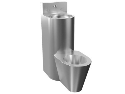 Sanela WC z nehrdzavejúcej ocele WC s umývadlom rovné, WC na zemi, servisný otvor SLWN 38