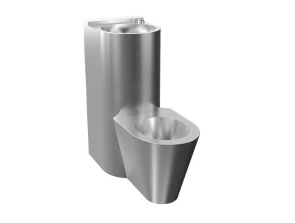 Sanela WC z nehrdzavejúcej ocele WC set s umývadlom, servisný otvor, antivandal, nehrdzavejúca oceľ mat SLWN 38P